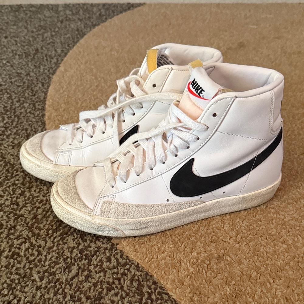 Nike White and Black High-Top Sneakers